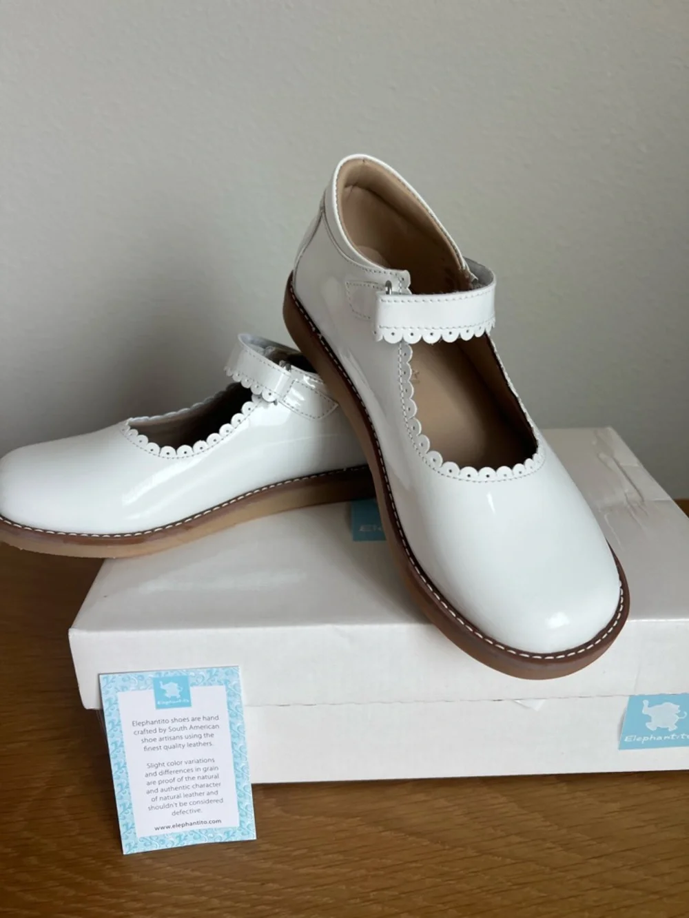 Elephantito Leather Mary Jane Girls Shoes White Size 13